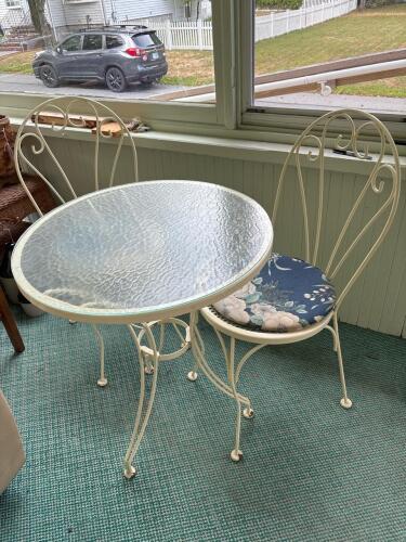 Metal Patio Bistro Table and Chairs Set