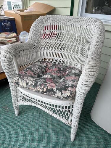 White Wicker Armchair