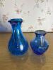 Two Cobalt Blue Crackle Glass Pitchers - 3