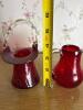 Two Ruby Crackle Glass Basket and Pitcher in the Mid-Century Style - 4