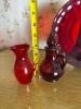 Four Ruby Red Glass Miniatures and Plate Set - 2