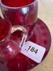 Four Ruby Red Glass Miniatures and Plate Set - 7