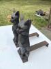 Pair of Cast Iron Cat Andirons in the Manner of Early 20th Century - 2