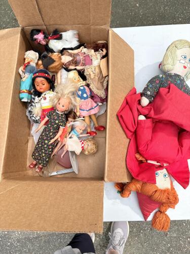 Vintage Dolls and Folk Art Flip Cloth Doll Assortment