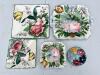 Nine Italian Floral Faience Plates and Tray, Borsato Nove Style