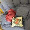 Broyhill Upholstered Sofa With Wood Trim - 9