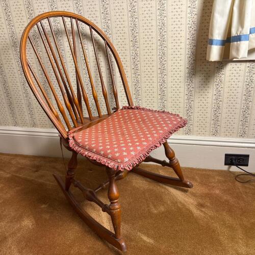 Windsor-Style Wooden Rocking Chair