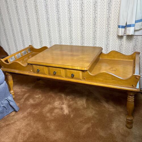 Vintage Athens Table Co. Wooden Coffee Table