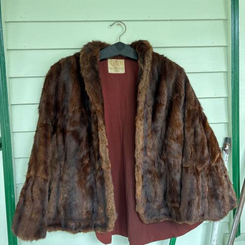Vintage Macartney's Brown Faux Fur Cape