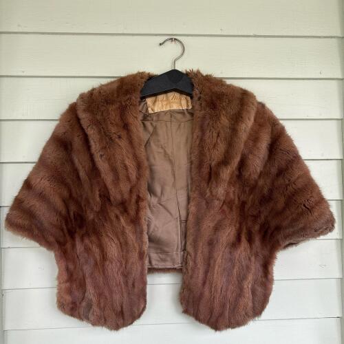 Vintage Jordan Marsh Faux Fur Stole Cape