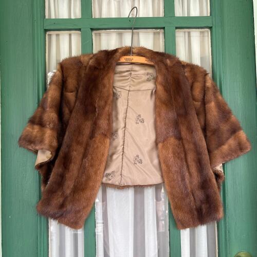 Vintage Faux Fur Stole Cape