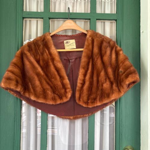 Vintage Brown Fur Stole by Pappas the Furrier