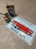 Chevrolet Service Dept. Sign, Colco Cutting Oil Can, Oil Can