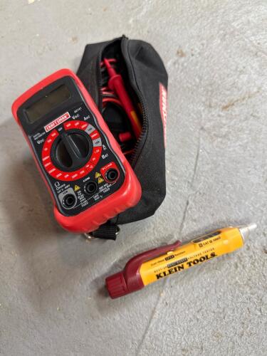 Craftsman Digital Multimeter With Klein Tools Voltage Tester