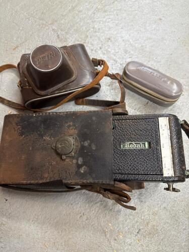 Kodak No. 1A Autographic and Petri Cameras with Flash