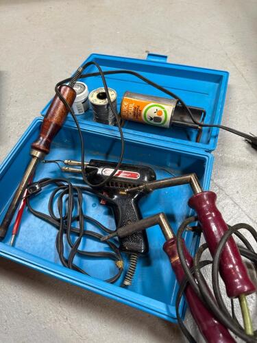 Weller Junior Soldering Gun with Assorted Vintage Soldering Irons and Accessories