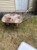 Rustic Metal Wheelbarrow with Single Wheel