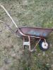 Rustic Metal Wheelbarrow with Single Wheel - 2