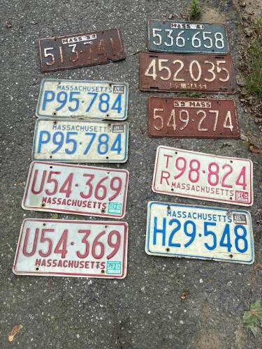 Vintage Massachusetts License Plates Assortment