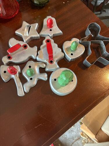 Vintage Aluminum Cookie Cutters with Colored Handles