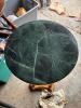 Pedestal Stand With Green Marble Top and Wooden Base - 2