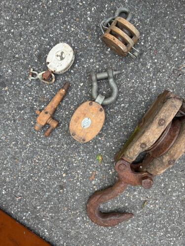Vintage Pulley Blocks and Shackles