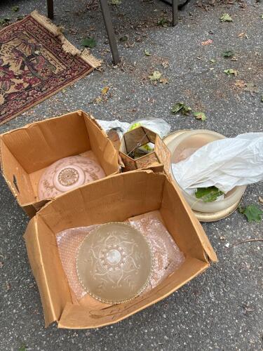 Vintage Ceiling Light Fixtures and Glass Shades