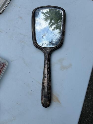 Sterling Silver Hand Mirror with Monogrammed Back