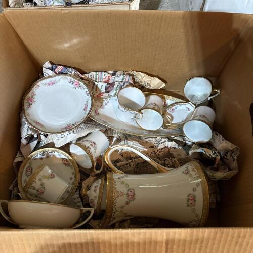 Nippon Hand Painted Porcelain Tea Service, Art Nouveau-Style