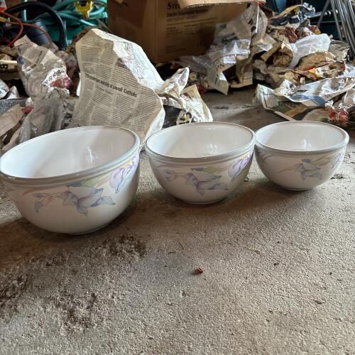 Nova Studios Ceramic Mixing Bowls with Floral Design