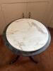 Marble-Top Pedestal Side Table - 2