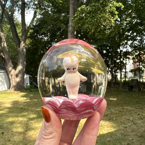 Vintage 1973 St. Clair Kewpie Doll Glass Paperweight