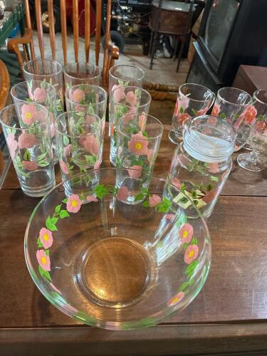 MASSIVE Desert Rose Dinnerware and Glassware Lot