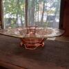 Pink Glass Centerpiece Bowls and Souvenir Stemware Lot - 2