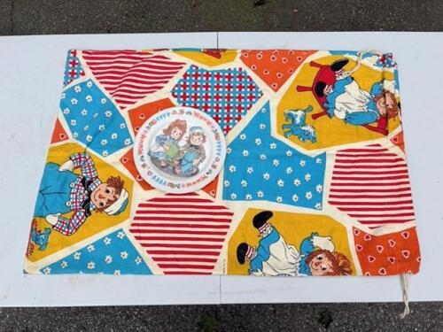 Raggedy Ann and Andy Plate with Drawstring Bag
