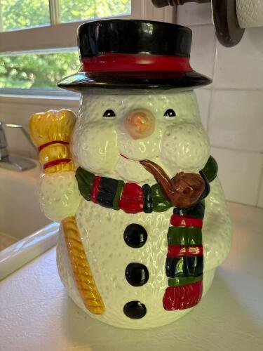 Snowman Ceramic Cookie Jar