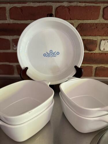 Corning Ware Dishes and Blue Cornflower Round Baking Dish