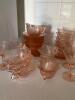 Pink Depression Glass Tableware Assortment