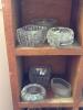Pressed Glass and Porcelain Open Salts in Wooden Display Cabinet - 2