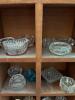 Pressed Glass and Porcelain Open Salts in Wooden Display Cabinet - 4