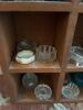 Pressed Glass and Porcelain Open Salts in Wooden Display Cabinet - 6