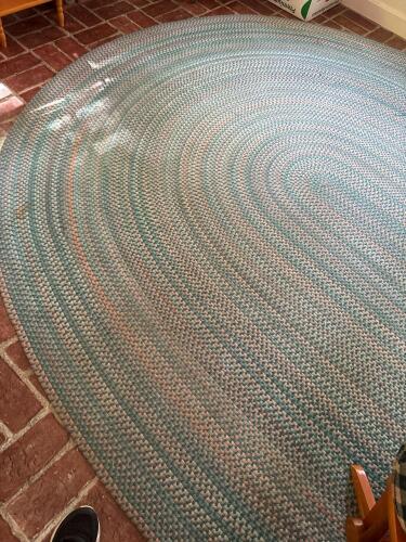 Oval Multicolor Braided Wool Rug