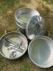Stainless Steel Stackable Mess Kit with Utensils - 3
