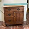 Eastlake-Style Wood Washstand Cabinet with Drawers