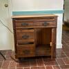 Eastlake-Style Wood Washstand Cabinet with Drawers - 2