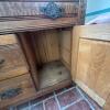 Eastlake-Style Wood Washstand Cabinet with Drawers - 5