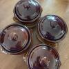 Four Gailstyn-Sutton Brown Stoneware Crock Soup Bowls with Lids - 3
