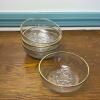 Four Clear Glass Dessert Bowls With Gold Rim and Floral Base Detail - 2