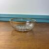 Four Clear Glass Dessert Bowls With Gold Rim and Floral Base Detail - 5