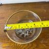 Four Clear Glass Dessert Bowls With Gold Rim and Floral Base Detail - 6
